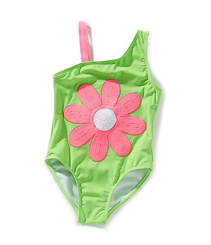 Flapdoodles Little Girls 2T-6X Flower Applique One-Piece Flower Swimsuit