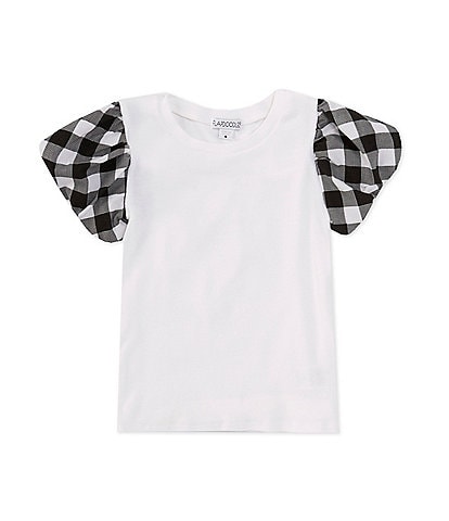 Flapdoodles Little Girls 2T-6X Gingham Bubble Sleeve Top