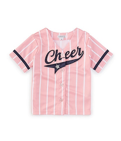 Flapdoodles Little Girls 2T-6X Short-Sleeve Cheer Striped Baseball T-Shirt