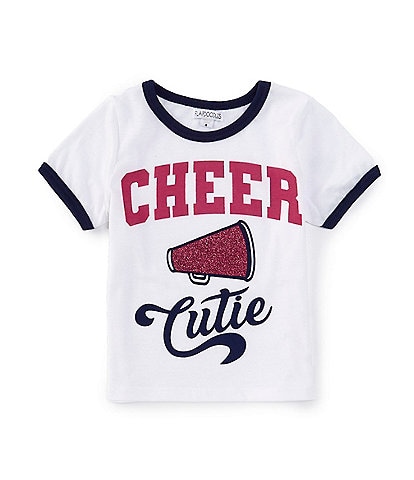 Flapdoodles Little Girls 2T-6X Short Sleeve Cheer T-Shirt