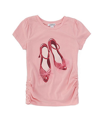 Flapdoodles Little Girls 2T-6X Short Sleeve Shoe Screenprint T-Shirt