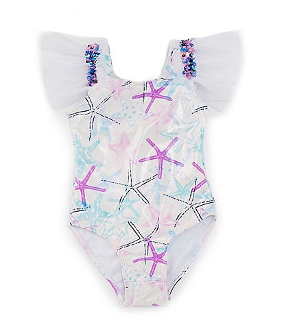 Flapdoodles Little Girls 2T-6X Starfish-Printed One-Piece Swimsuit