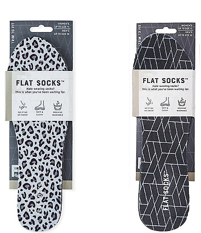 Flat Socks Snow Leopard Cushioned Liners 2-Pack