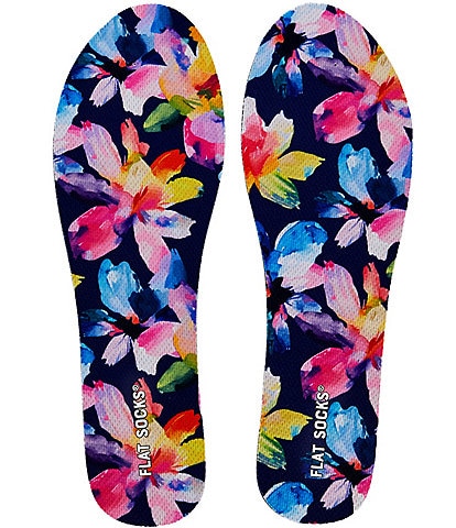 Flat Socks Women's Mesh Painted Floral Cushioned Liners