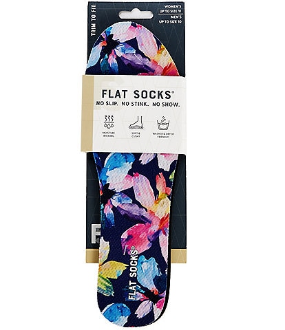 Flat Socks Women's Mesh Painted Floral Cushioned Liners