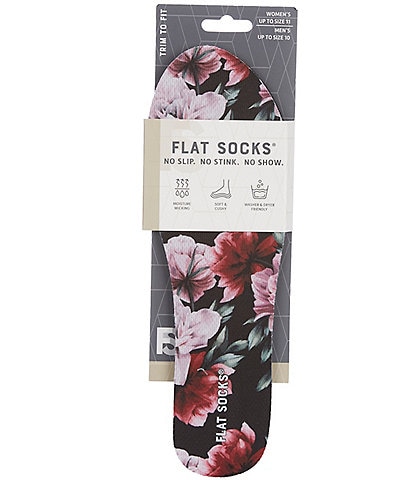 Flat Socks Women's Peony Floral Print Cushioned Liners