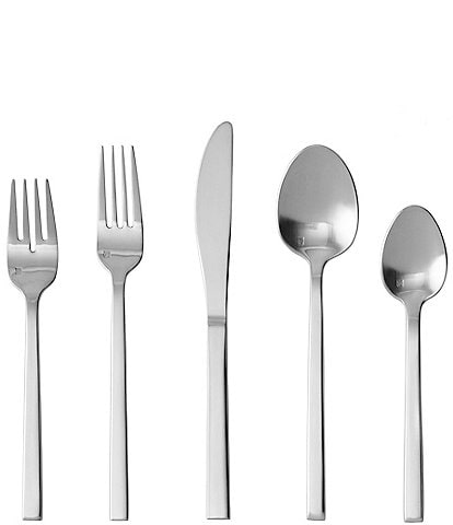 Fortessa Arezzo Brushed 20-Piece Silver Stainless Steel Flatware Set