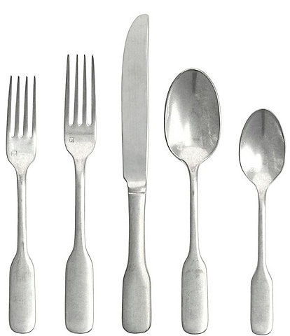 Fortessa Ashton Antiqued 5-piece Stainless Steel Flatware Set