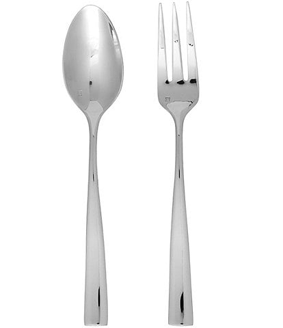 Fortessa Lucca Faceted 2-Piece Stainless Steel Serving Set