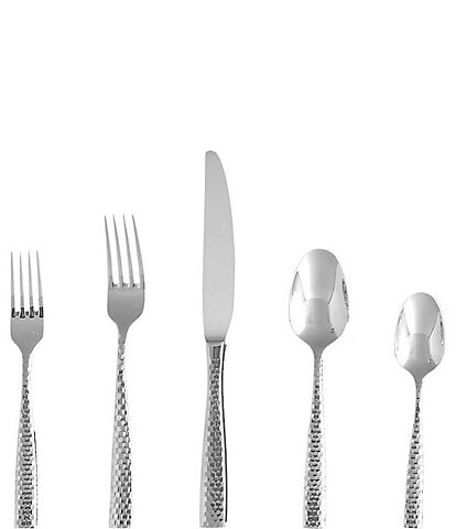 Fortessa Lucca Faceted 20-Piece Stainless Steel Flatware Set