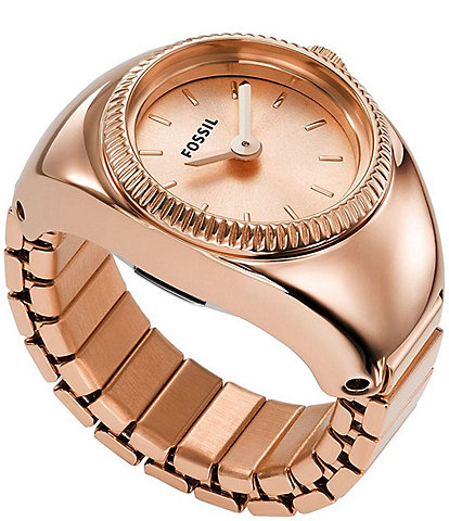 Fossil Gold Tone Stainless Steel Ring Watch