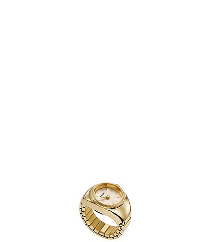 Fossil Gold Tone Stainless Steel Ring Watch