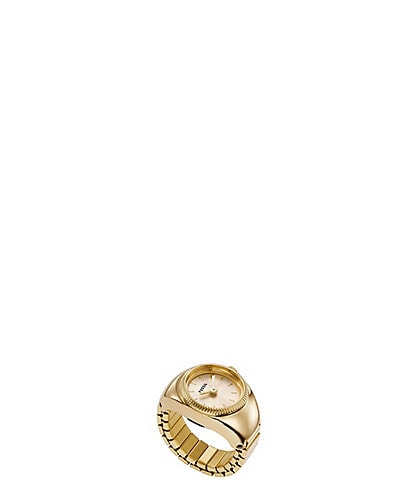 Fossil Gold Tone Stainless Steel Ring Watch