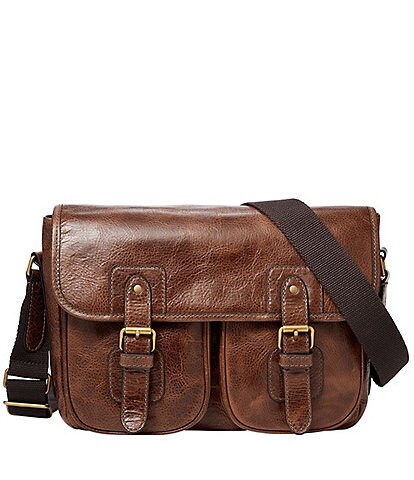 Fossil Men's Haskell Leather Briefcase - Cognac