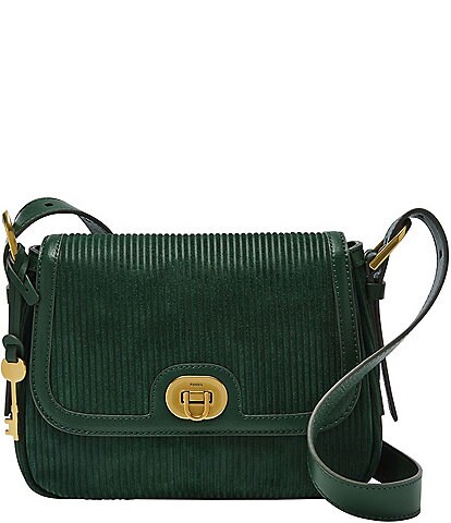 Fossil Harper Small Green Corded Leather Crossbody Bag