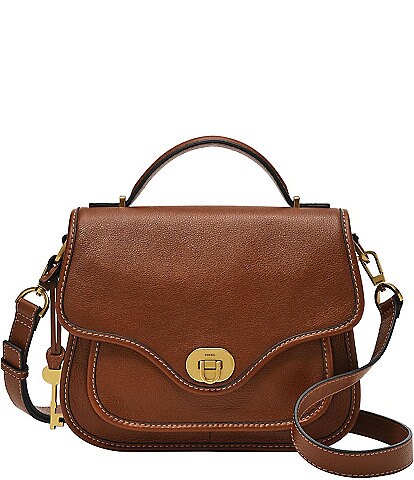 Fossil Heritage Top Handle Leather Crossbody Saddle Bag