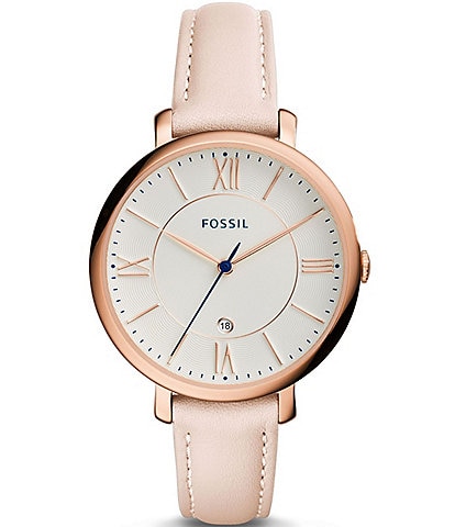 Fossil Jacqueline Date Blush Leather Watch