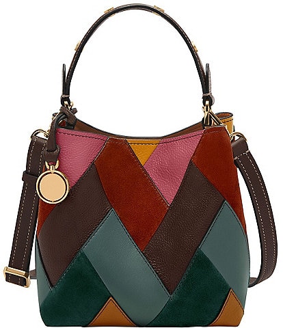 Fossil Jessie Small Patchwork Bucket Crossbody Shoulder Bag