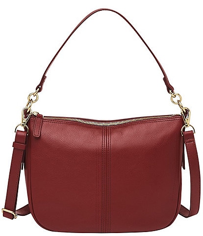 Leia Leather Crossbody, Vintage Red