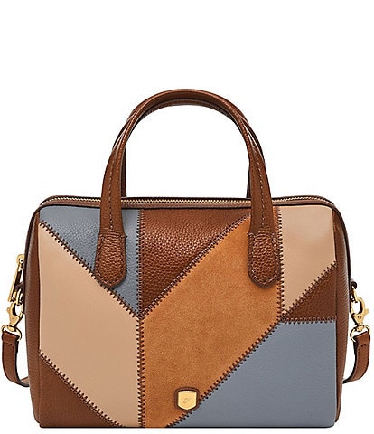 Fossil Lainey Patchwork Leather Satchel Bag