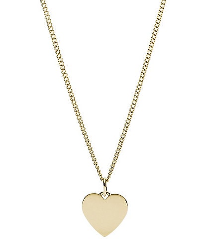 Fossil Lane Heart Gold-Tone Stainless Steel Necklace