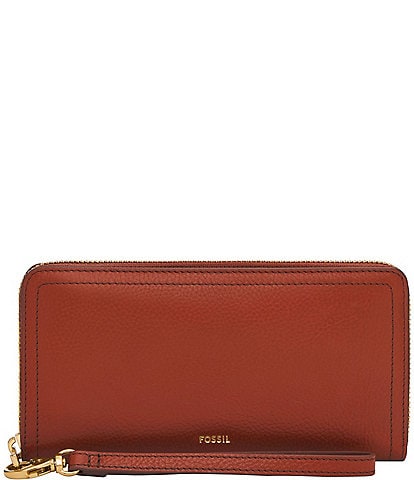 Fossil Logan RFID Zip-Around Leather Wristlet