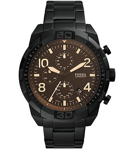 Fossil Men's Bronson Chronograph Black Stainless Steel Watch