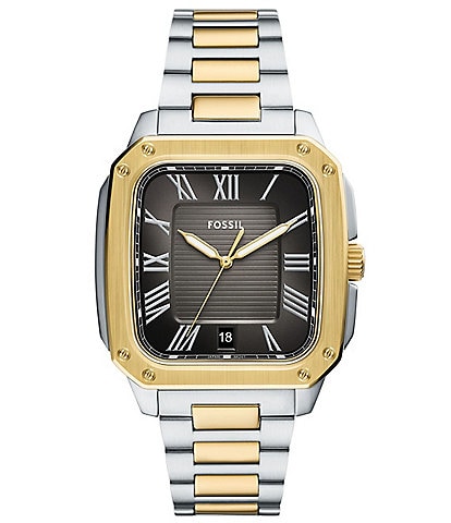 Fossil Men's Crosby Three-Hand Date Two Tone Stainless Steel Bracelet Watch