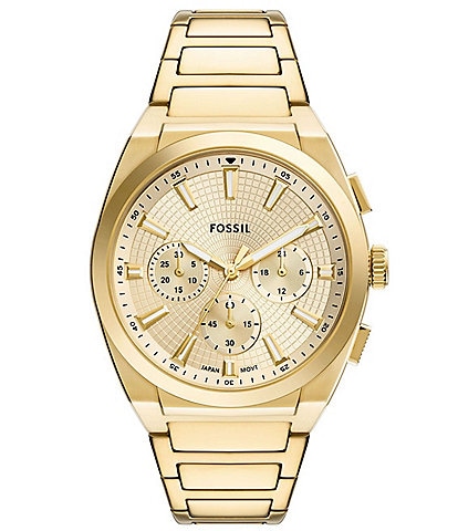 Fossil Men's Everett Quartz Chronograph Gold Tone Stainless Steel Bracelet Watch