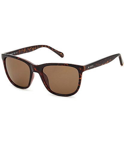 Fossil Men's FOS3145S Polarized Havana Rectangle Sunglasses