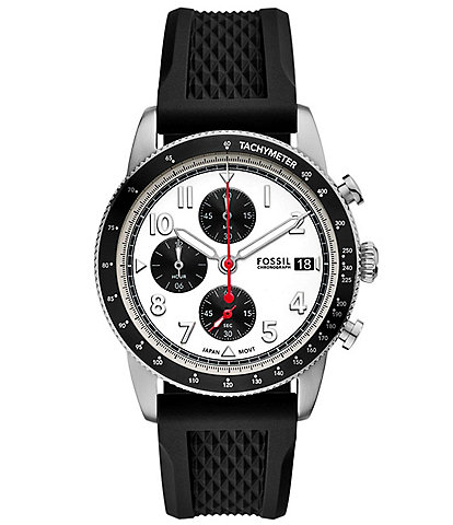 Fossil Men's Sport Tourer Chronograph Black Silicone Strap Watch