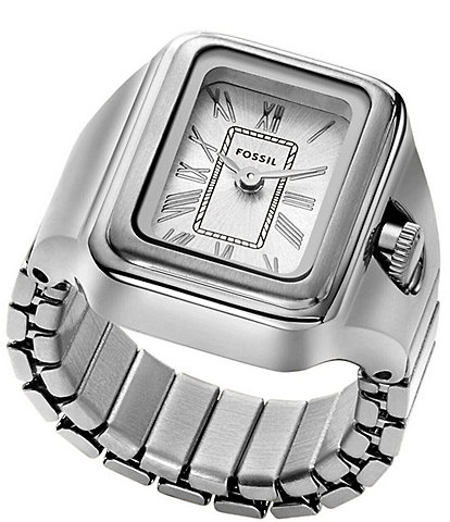 Fossil Raquel Two-Hand Stainless Steel Watch Ring
