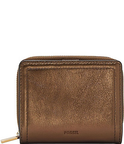Fossil RFID Logan Mini Multifunction Bronze Metallic Wallet