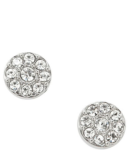 Fossil Sutton Disc Silver-Tone Stainless Steel Stud Earrings