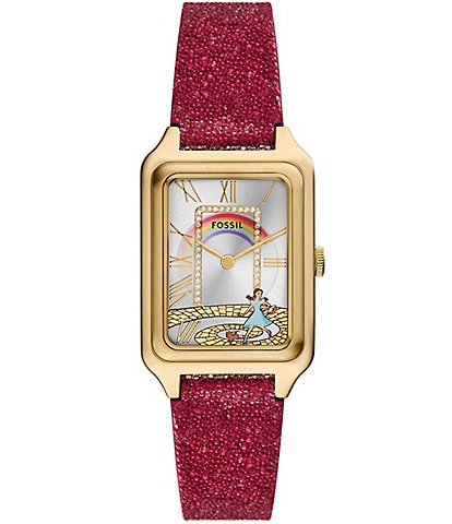 Fossil The Wizard of Oz x Fossil Limited Edition Women's Dorothy Three Hand Red Crystal Fabric Strap Watch