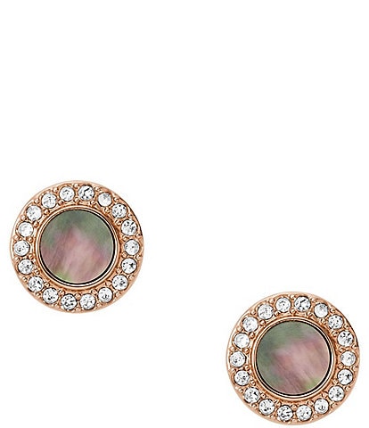 Fossil Val Gray Mother-Of-Pearl Glitz Stud Earrings