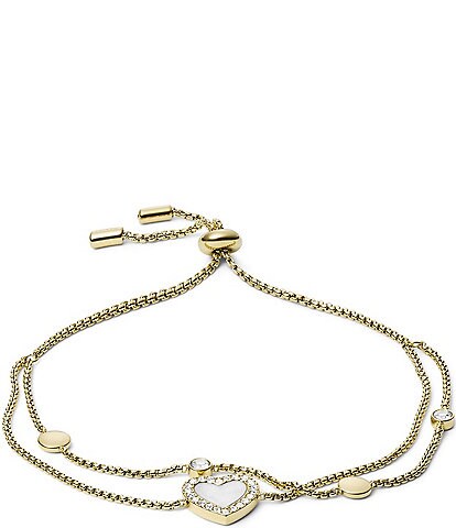 Fossil Val Heart Duo Gold-Tone Stainless Steel Bracelet
