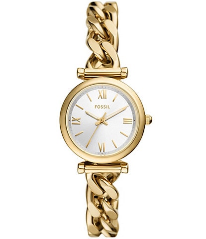 Fossil Women's Carlie Three-Hand Stainless Steel Chain Bracelet Watch