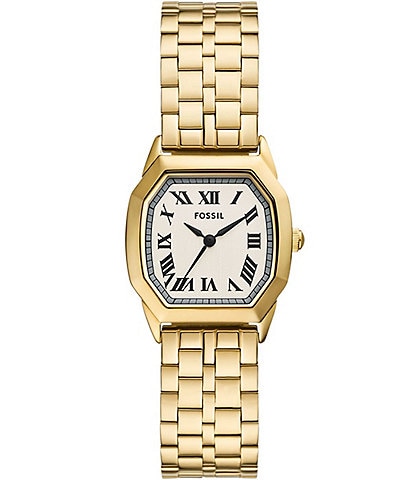 Fossil Women's Harlow Three-Hand Date Gold-Tone Stainless Steel Bracelet Watch