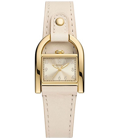 Fossil Women's Harwell Analog Cream Leather Strap Watch