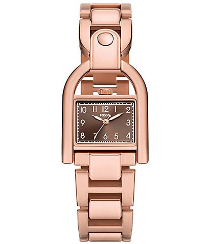 Fossil Women's Harwell Three-Hand Rose Gold Tone Stainless Steel Bracelet Watch