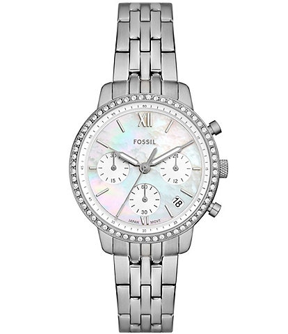 Fossil Women's Neutra Chronograph Stainless Steel Iridescent Dial Bracelet Watch