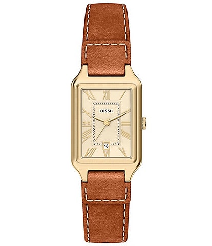 Fossil Women's Raquel Quartz Three-Hand Date Leather Strap Watch