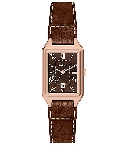 Fossil Women's Raquel Quartz Three-Hand Date Leather Strap Watch