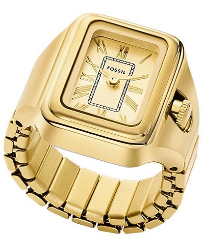 Fossil Women's Raquel Two-Hand Gold Tone Stainless Steel Watch Ring