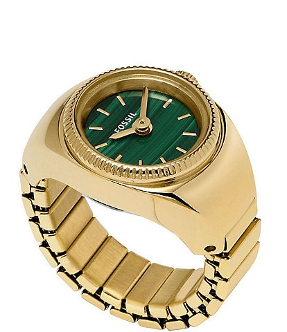 Fossil Women's Two-Hand Gold-Tone Stainless Steel Ring Watch