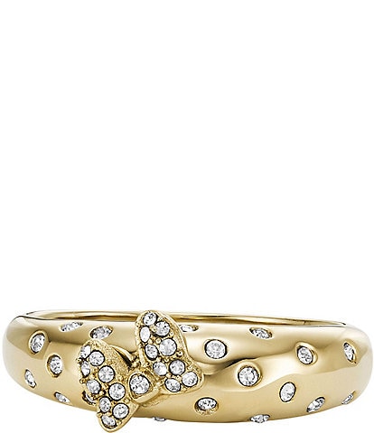 Fossil x Disney© Special Edition Minnie Mouse Gold-Tone Stainless Steel Center Focal Band Ring