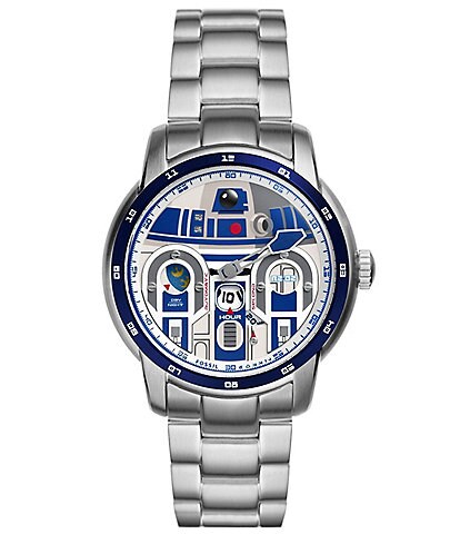 Fossil x Star Wars Unisex Limited Edition R2-D2 Automatic Stainless Steel Bracelet Watch