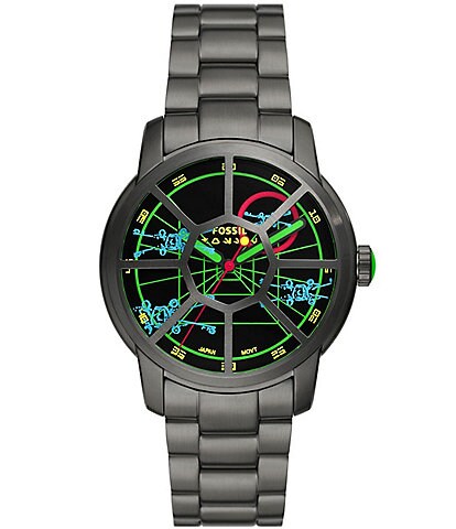 Fossil x Star Wars Unisex Limited Edition TIE Fighter Analog Smoke Tone Stainless Steel Bracelet Watch