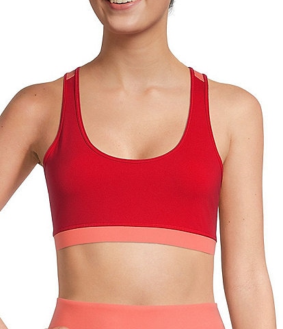 Fourlaps Infinity Scoop Neck Color Block UPF Back Detail Coordinating Sports Bra